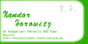 nandor horowitz business card